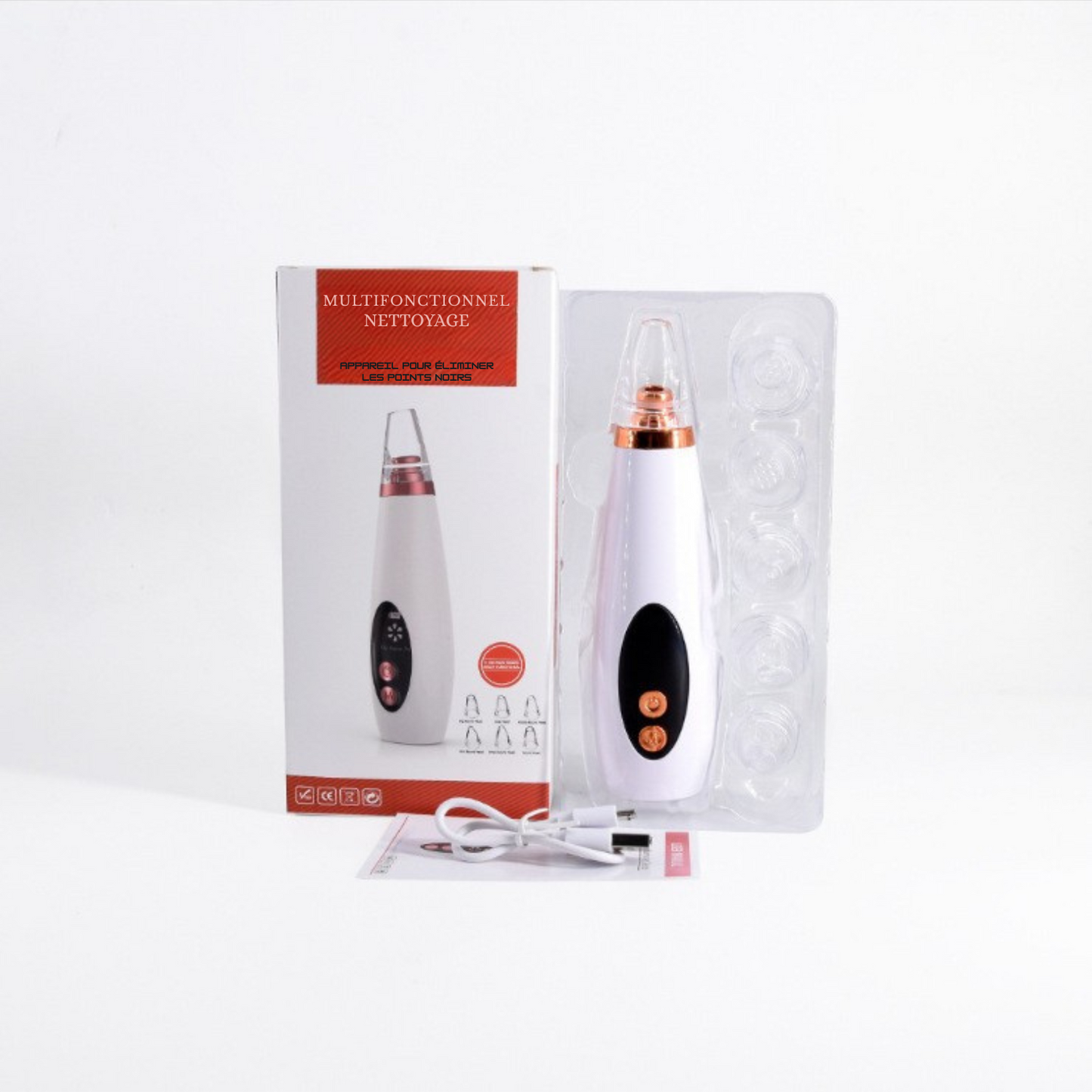 Appareil de Nettoyage des Pores – Aspirateur de Points Noirs pour Soins du Visage à Domicile