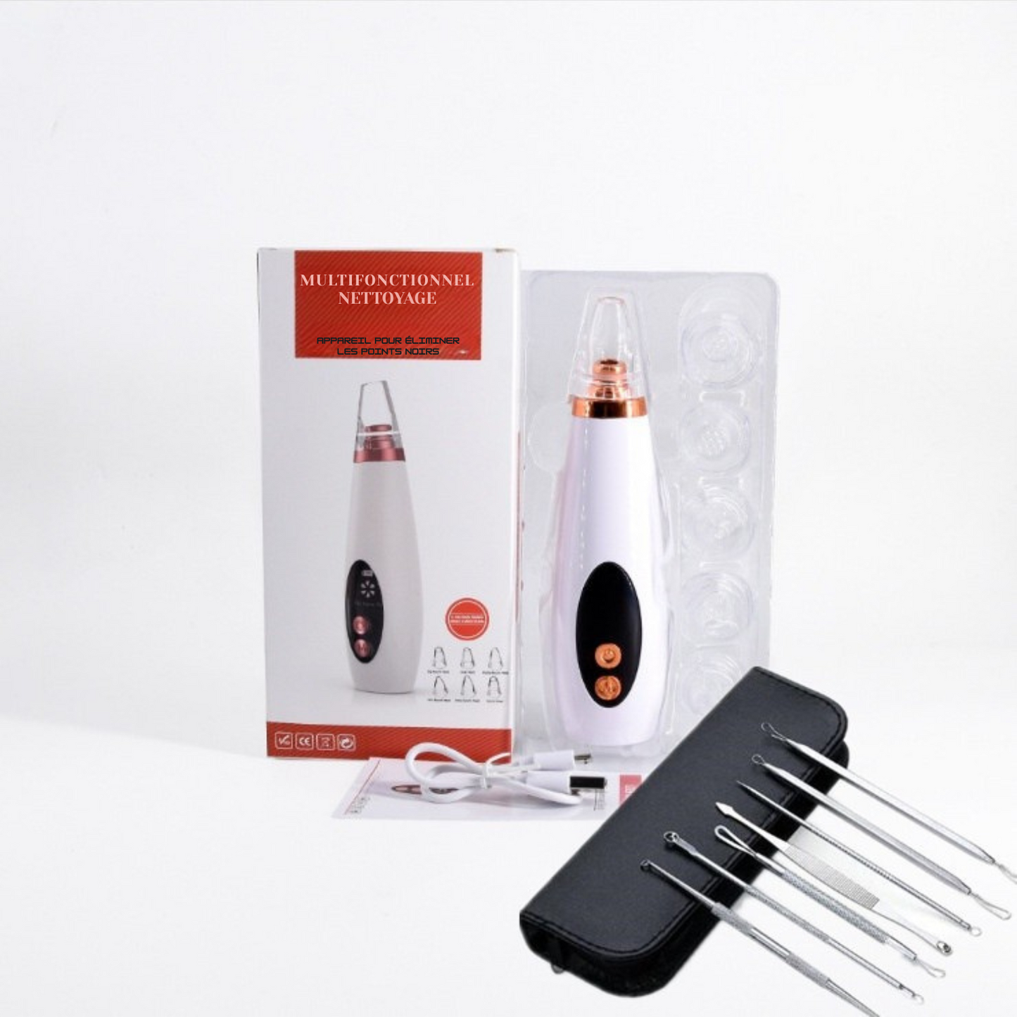 Appareil de Nettoyage des Pores – Aspirateur de Points Noirs pour Soins du Visage à Domicile